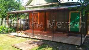 навес к дому из поликарбоната