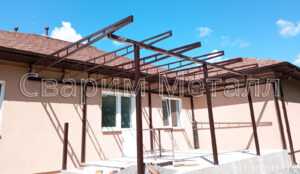 навес к дому из стекла