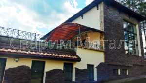 навес к дому из поликарбоната