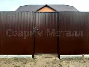 металлические ворота с калиткой
