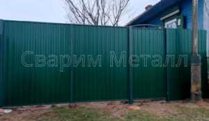 металлические ворота с калиткой