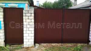 металлические ворота с калиткой