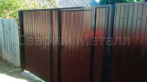 металлические ворота с калиткой