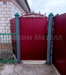 металлические ворота с калиткой