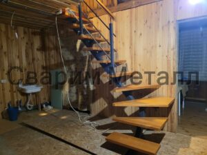 Лестница моно под ключ со ступенями