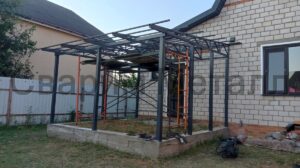 Навес из поликарбоната каркас 3