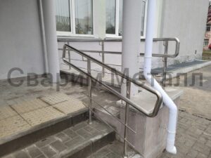 Перила из нерж стали пандус эконом 304 2