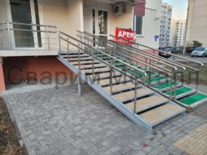 Перила из нерж стали пандус стандарт 304 4