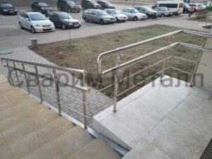 Перила из нерж стали пандус стандарт 304 5