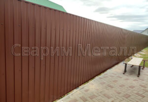 Забор профнастил в 3 прогона