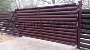 Откатные ворота из металла