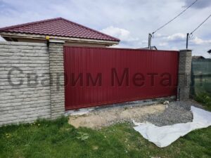 Откатные ворота профлист
