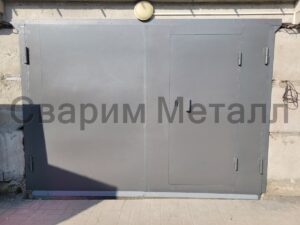 Ворота гаражные из металла с калиткой 2