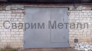 Ворота гаражные из металла с калиткой 3