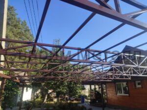 Металлокаркас навеса куты